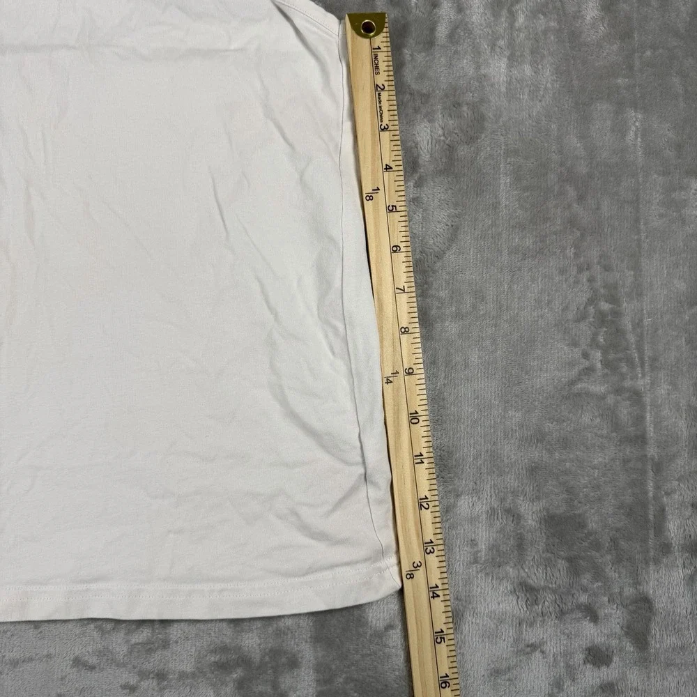 Gymshark Tank Top Mens Large White With Black Graphic Logo Cotton Blend